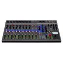 ZOOM LIVETRAK L-12 MTR デジタルミキサー USBオーディオインターフェイスLIVETRAK L-12 12-Track Live Mixer / Recorderライブ演奏のミックスとレコーディングに。リハーサルスタジオ、カフェなどの小規模なライブPAにも使える12チャンネルの本格的なミキサーに、演奏者一人ひとりに異なるミックスを送れる5系統のモニターアウトと、各トラックの音を個別に記録できるレコーダー機能をビルトイン。さらに、14イン／4アウトのUSBオーディオ・インターフェース機能を統合。ライブ演奏のミックス、モニター、レコーディングを1台で。【主な特長】●デジタルオーディオミキサー・モノラル8チャンネル、ステレオ2チャンネルの合計12チャンネルの入力。・EIN -128 dBu、最大入力ゲイン+60 dBの高品位なマイクプリアンプ。・48Vファンタム電源を供給可能(チャンネル1〜4、チャンネル5〜8)。・ギター／ベースなどの楽器入力に対応するHi-Zスイッチ(チャンネル1〜2)。・接続した機器の入力信号を26 dB減衰させるPADスイッチ(チャンネル3〜8)。・演奏者一人ひとりに異なるミックスを送れる5系統のモニターアウト。・3バンドEQ(MIDは中心周波数可変のセミパラメトリック方式)。・16種類のセンドリターン・エフェクト。・各モノチャンネルに、独立した1ノブタイプのコンプレッサーを搭載。・最大9種類のミキサー設定を保存できるシーンメモリ機能。・60mmストロークのチャンネルフェーダー。・視認性の良い12セグメントLEDレベルメーター。●マルチトラックレコーダー機能・最大14トラックの同時録音、12トラックの同時再生。・最高24ビット／96kHzのハイレゾ音質で、SDカードにレコーディング。・ミックスダウン、オーバーダビング、パンチイン／アウト録音。・外部USBメモリに録音データの書き出し／読み込みが可能。・メモ録音に便利な内蔵スレートマイク。・プリカウントを設定できるメトロノーム機能。・入力音をトリガーにして録音を開始するオートレコード機能。・2秒前にさかのぼって録音できるプリレコード機能。・任意の位置へロケートできるマーカーを最大99個まで登録可能。・別売フットスイッチ(FS01)で、レコーダーの再生／停止、パンチイン／アウト、内蔵エフェクトのミュート操作が可能。●USBオーディオ・インターフェース機能・最大14チャンネルの入力、最大4チャンネルの出力。・最高24ビット／48kHzのオーディオ品質。・USB2.0ポートを搭載するMac、Windowsに対応。・クラスコンプライアントモードでiOSデバイスにも対応(Apple Lightning - USBカメラアダプタが別途必要)。・コンピュータのジッタに影響されないアシンクロナス(非同期)転送システムを採用。【アクセサリ】L-12パッケージには、以下のものが同梱されています。・ACアダプタ (AD-19)・USB2.0ケーブル・クイックガイド【別売アクセサリ】・フットスイッチ (FS01)・ラックマウント・アダプタ【SPECS】●入出力チャンネル数・入力：モノラル(MIC／LINE)：8 / ステレオ(LINE)：2・出力：MASTER OUT ：1 / MONITOR OUT ：5●入力・モノラル (MIC／LINE)：XLR／TRS コンボジャック(XLR：2番HOT TRS：TIPホット)/入力ゲイン：PAD OFF：+16 〜 +60 dB / PAD ON：−10 〜 +34 dB / Hi-Z ON：+6 〜 +50 dB入力インピーダンス：XLR：3 kΩ / TRS：10kΩ/1 MΩ (Hi-Z機能 ON)最大入力レベル：PAD OFF：0 dBu (＠ 0 dBFS) / PAD ON：+26 dBu (＠ 0 dBFS)ファンタム電源：+48 V・ステレオ(LINE)：TSフォンジャック／RCAピン (アンバランス)最大入力レベル：+10 dBu●出力・MASTER OUT：XLRジャック (バランス)最大出力レベル：+14.5 dBu出力インピーダンス：100 Ω・MONITOR OUT A (TRS)：TRSフォンジャック(バランス)最大出力レベル：+14.5 dBu出力インピーダンス：100 Ω・MONITOR OUT A〜E (PHONES)：標準ステレオフォンジャック最大出力レベル：42 mW + 42 mW ＠60 Ω出力インピーダンス：100 Ω●バス・MASTER：1・MONITOR：5・SEND EFX：1●チャンネルストリップ・COMP：-・LOW CUT：75 Hz、12 dB／OCT・EQ：HIGH：10 kHz、± 15 dB、シェルビング / MID：100 Hz-8 kHz、±15 dB、ピーキング / LOW：100 Hz、± 15 dB、シェルビング●センドエフェクト：16タイプHall 1 & 2 (リバーブ)Room 1 & 2(リバーブ)Plate (リバーブ)Church (リバーブ)DrumAmb (リバーブ)GateRev (リバーブ)Spring (リバーブ)Delay (ディレイ)Analog (ディレイ)P-P Dly (ディレイ)Vocal 1〜4 (ディレイ + リバーブ)●レコーダー・最大同時録音トラック数：14トラック(12チャンネル＋ステレオマスター)@44.1／48 kHzサンプリング / 12トラック＠96 kHzサンプリング・最大同時再生トラック数：12トラック・録音フォーマット：ビット長：16／24ビット / サンプリング周波数：44.1／48／96 kHz / モノラル／ステレオ、WAVフォーマット・記録メディア：SDカード(16 MB 〜 2 GB) / SDHC規格対応カード(4 GB 〜32 GB) / SDXC規格対応カード(64 GB 〜 512 GB)●オーディオ・インターフェース・チャンネル数：入力：14チャンネル / 出力：4チャンネル・ビット長：24ビット・サンプリング周波数：44.1／48 kHz・インターフェース：USB 2.0●カードリーダー・クラス：マスストレージクラス USB2.0 High Speed●USB HOST・クラス：USB 2.0 High Speed・周波数特性：-1.0 dB：20 Hz 〜 20 kHz @44.1 kHzサンプリング / -3.0 dB：20 Hz 〜 40 kHz @96 kHzサンプリング・入力換算ノイズ：EIN -128 dB(IHF-A) @+60 dB、150 Ω入力(実測)・レベルメーター：12セグメント・ディスプレイ：バックライト付きLCD (128 x 64ドット)・電源：ACアダプタ：DC12V／2A(AD-19)・消費電力：最大17W・外形寸法：445 mm (W) x 282 mm (D) x 70.5 mm (H)・重量(本体のみ)：2.53 kg