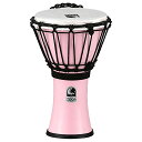 TOCA TFCDJ-7PK Pastel Pink ジャンベFreestyle II Djembe 7"-Pastel PinkCOLORSOUND DJEMBE PASTEL FINISHESフリースタイル・シリーズのラインナップに、パステル・カラーの「カラーサウンド・ジャンベ」が加わりました。ジャンベらしいロープ・チューンを採用し、ビギナーやキッズにも鳴らしやすいコンパクト・サイズです。■パステル・カラーの5カラーをラインナップ。■湿度変化に強い合成樹脂製ヘッドとシェル。■ロープチューンを採用。■軽量でありながら、高い耐久性を実現。SIZE HEAD:7" TALL:12 1/2"