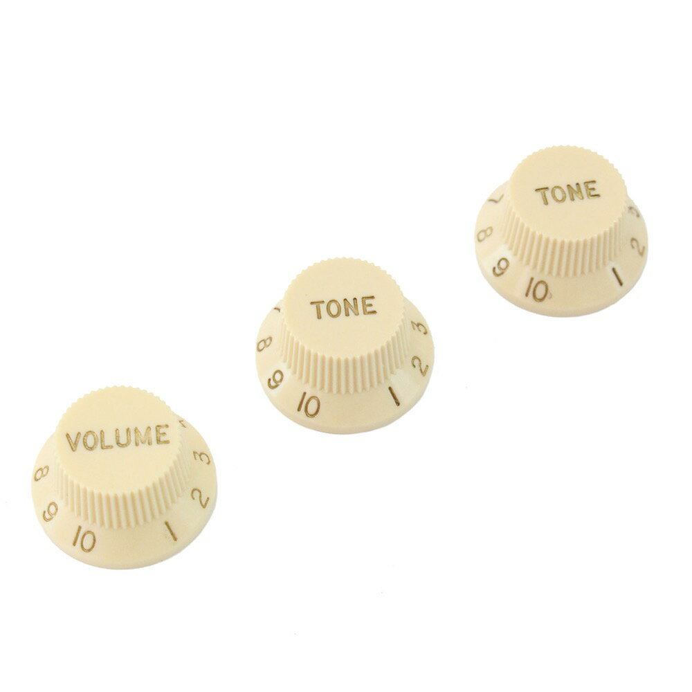 Montreux Strat 1V2T knob set Ivory No.8572 ギターパーツ