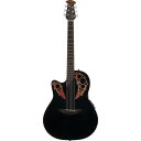 OVATION CE44L-5-G BLK Celebrity Elite Black レフティ エレクトリックアコースティックギターセレブリティ・エリートにレフトハンド・モデルのCE44Lが登場しました。セレブリティ・エリートは、ボディ・トップにソリッド・スプルースを採用するなど、さらなるクォリティの向上を図りつつも、ビギナーでも購入しやすいバリューも実現させたマルチ・サウンドホールのモデルです。ボディ・バックは、オベーション・サウンドの要でもあるミッド・ディプス・リラコード・ボディを採用し、プリアンプには、チューナーと3バンド・イコライザーを装備したOP-4BTを搭載しています。カラーはブラックのみのラインナップです。【Specifications】Shape：Mid-Depth CutawayBracing：Quarter sawn Scalloped "X"Back：LyrachordBody Top：Solid SpruceBody Finish：BlackBody Binding：BlackStrings：80/20 Bronze (.012-.053)Fingerboard：OvangkolFingerboard Radius：10" (254mm)Neck：NatoNeck Finish：Satin NaturalFrets：17 Frets，22 for High EPosition Inlays：Pearloid DotsScale：25 1/4 (641mm)Nut Material：ABS，1 11/16" (43mm)Electronics：OP-4BTPickup：Ovation SlimlineBridge：OvangkolTuners：Die-CastHardware Finish：Chrome：with Softcase