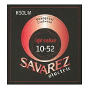 SAVAREZ HEXAGONAL EXPLOSION H50LM エレキギター弦フランスの「サバレス」は正確なピッチを誇る高音弦と、音量豊かでレスポンスの速い低音弦の組み合わせが、高い人気を受け続けているクラシック用ナイロン弦のブランドです。緻密な設計、そして高度な加工技術がサバレスの品質のバックボーンとなっています。 6角芯を採用したニッケルワウンド弦。倍音を含んだ、パワフルでブリリアントなサウンドを求めデザインされ、セットバランスの良さ、速弾きでの正確なレスポンスを実現。HEXコアに柔軟性・弾力性を加える事で、心地よいフィンガリングや豊かなサスティーンをギタリストへ提供します。フロイドローズトレモロとの相性も抜群です。ゲージ：Light Medium (010/013/017/030/042/052)