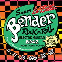 La Bella The Bender B942 SUPER LIGHT 09-42 エレキギター弦1960年代から70年代に他のストリングスメーカーと共にギターメーカーに標準採用され、誰もが知る弦として知られて いたのが「The Bender」弦です。The Benderは1960年代に生産していたレシピを自社アーカイブから掘り起こし、当 時の生産工程やメッキの配合を再現した "オリジナルに最も近いピュア・ニッケル弦" になります。 The Benderは有名 ギターメーカーやミュージシャンに愛用され、エレクトリック・ギター市場において最もプレイされていた弦でした。 1960年代からミュージック・シーンに深く関わり、ロックンロールの文化と共に時代を築いてきたラベラストリングス。Guitar World Magazineの20周年記念号「The 20 Who Mattered」にも「The Bender」が取り上げられています。ニッケルメッキされた鉄製弦のパイオニアであり、当時を知る老舗弦メーカーがリプロデュースする、現代において 「最もヴィンテージ・トーンを奏でる弦」の登場です。B942SUPER LIGHTゲージ：.009 .011 .016 .024w .032 .042
