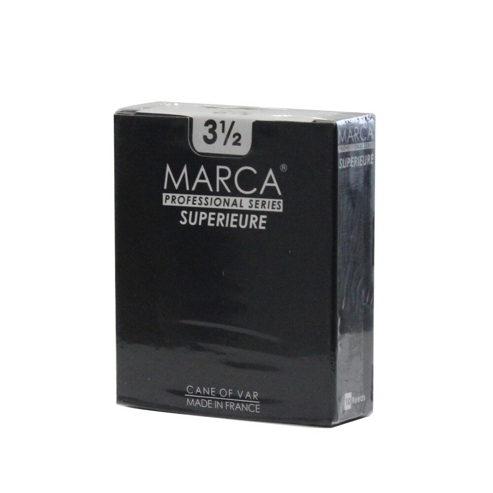 MARCA SUPERIEURE E♭クラリネット リード [3.1/2] 10枚入り※商品の性質上、商品の返品・交換はお受け出来ません。スペリアルリードは、Ebクラリネットからコントラバスクラリネット、ソプラニーノサクソフォンからバスサクソフォンまでのリードを製造しています。従来のリードより一段と進化させるため、マーカ社ではケーンの吟味から製造工程にも十分な配慮を行い、バランスの良い豊かな音量、はりのある音色と反応の良さ、しかも耐久性のあるリードを開発しました。製品の均一性に優れており、経済的なリードです。種類：Ebクラリネット（10枚入）強度：3-1/2