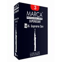 MARCA SUPERIEURE ソプラノサックス リード [2] 10枚入り※画像はサンプルです。詳しくは、商品説明をご覧下さい。※商品の性質上、商品の返品・交換はお受け出来ません。スペリアルリードは、E♭クラリネットからコントラバスクラリネット、ソプラニーノサクソフォンからバスサクソフォンまでのリードを製造しています。従来のリードより一段と進化させるため、マーカ社ではケーンの吟味から製造工程にも十分な配慮を行い、バランスの良い豊かな音量、はりのある音色と反応の良さ、しかも耐久性のあるリードを開発しました。製品の均一性に優れており、経済的なリードです。種類：ソプラノサクソフォン（10枚入）強度：2