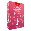 MARCA TRADITION アルトサックス リード [1.1/2] 10枚入り※画像はサンプルです。詳しくは、商品説明をご覧下さい。※商品の性質上、商品の返品・交換はお受け出来ません。フランス産最上質ケーンの直径の最も厚い部分のみを使用し、ハンドメイドで仕上げている高品質のリードです。ケーンの最も良い部分は、繊維の密度が高く水分の吸収を均等にし、耐久性と最良の音色を長時間保つことができます。マーカ・トラディションリードは、耐久性を考慮したカッティングとリードの先端部を柔軟に設計してあり、落ち着きのあるイントネーションのとりやすい美しい響きが得られます。種類：アルトサクソフォン（10枚入）強度：1-1/2