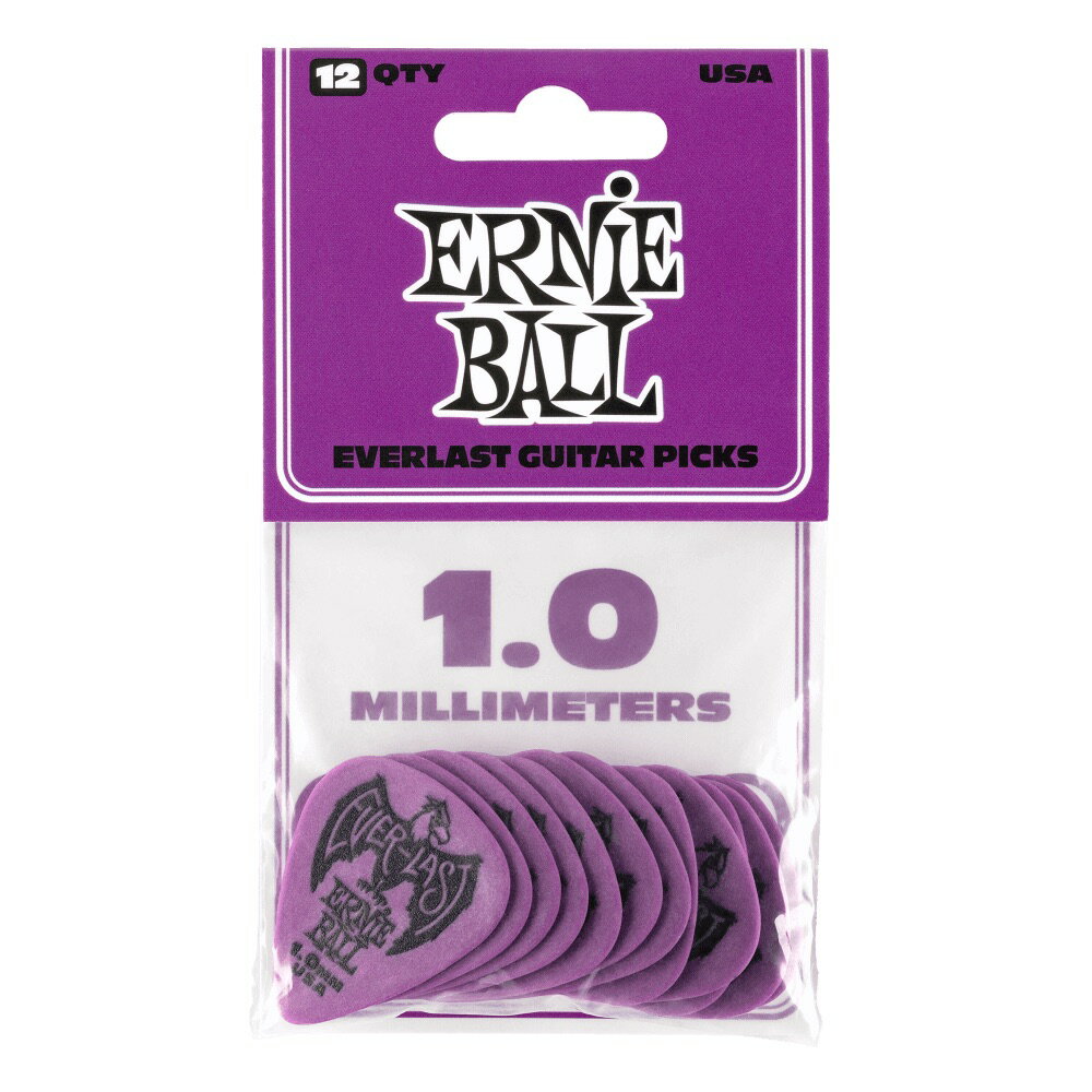 アーニーボール ERNIE BALL Everlast Guitar Picks ＃9193 Purple 1.00mm 12枚入り