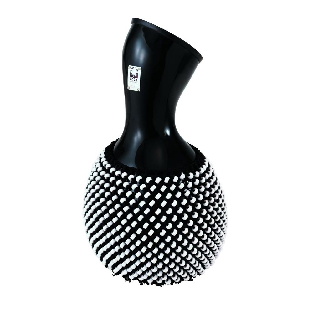 TOCA T2151B Fiberglass Shekere Black with White Beads 