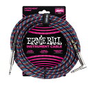 アーニーボール ERNIE BALL #6063 25ft Braided Cables Black / Red / Blue / White ギターケーブル