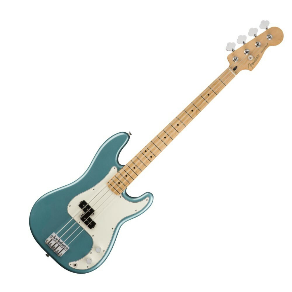 Fender Player Precision Bass MN Tidepool エレキベースクラシックベースの代表格といえるフェンダーエレクトリックベース。正真正銘のフェンダースタイルを受け継ぐPlayer Precision Bassは、重々しく唸るようなサウンドで、多くのコピーモデルを生み出してきました。スムーズな弾き心地とスポットライトに映えるスタイルを持ち、雷鳴の轟くようなサウンドを実現するベースで、スタジオ内でもステージ上でも活躍し、プレイヤーのクリエイティヴなビジョンを世界へ広めるパートナーとなってくれます。伝統を重んじながら革新的なスピリットを維持するPlayerシリーズに搭載されたスプリットコイルのPrecision Bass ミドルピックアップは、現代人の耳に合わせて音量をアップ。ファットでパンチの効いた伝説的なフェンダーベースのトーンを実現しています。ピックアップを通じたパワフルなサウンドを調整するマスターボリュームとトーンコントロールは手に近い位置に配置され、サウンド作りを容易にしています。“モダンC”シェイプのメイプルネックには、20 本のミディアムジャンボフレットを打ち込んだ9.5インチラジアスのフィンガーボードが組み合わされ、さまざまなプレイスタイルに対応します。さらに、4サドルのブリッジは正確なイントネーションを実現し、プレイスタイルやテイストに合わせて簡単に調整できるようデザインされています。また、3層ピックガード、シンセティックボーンナット、ヴィンテージスタイルのディスクストリングツリー、オープンギアのチューニングマシン、“F”の刻印が入った4 ボルトのネックプレートが、本物のフェンダーを象徴しています。正真正銘のフェンダーサウンド、スタイル、フィーリングを実現するモダンなクラシック・モデルのPlayer Precision Bassは、本物の低音を生み出すベースです。【SPECIFICATIONS】ボディ：Alderボディフィニッシュ：Gloss Polyesterボディシェイプ：Precision Bassネック：Mapleネックフィニッシュ：Satin Urethane Finish on Back, Gloss Urethane Finish on Frontネックシェイプ：Modern "C"スケール：34" (864 mm)フィンガーボード：Mapleフィンガーボードラジアス：9.5" (241 mm)フレットナンバー：20Frets Size：Medium Jumboナット：Synthetic Boneナット幅：1.625" (41.3 mm)ポジションインレイ：Black Dotsトラスロッド：Standardトラスロッドレンチ：3/16" Hex (Allen)ミドルピックアップ：Player Series Alnico 5 Split Single-Coil Precision Bassコントロール：Master Volume, Master Toneピックアップスイッチ：Noneピックアップコンフィギュレーション：Split Single-Coilブリッジ：4-Saddle Standardハードウェアフィニッシュ：Nickel/Chromeチューニングマシーン：Standard Open-Gearピックガード：3-Ply Parchmentコントロールノブ：Knurled Flat-Topストリング：Fender USA, NPS, (Gauges .045 - .105)寸法：4.40x15.20x51.00 IN重量：8.85 LBカラー：Tidepool