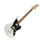 Fender Player Jazzmaster PF Polar White エレキギターファットでシックなサウンドを聴かせるPlayer Jazzmasterは、スポットライトにも映えるエレガントかつおしゃれなスタイルの印象的なギターです。フレキシブルで本格的なフェンダートーンは、あらゆるタイプの音楽にマッチします。先進的なミュージシャンや音楽の反逆者たちに愛されてきたJazzmaster。理想的なサウンドの土台となる、無骨で荒々しくパワフルなギターです。伝統を重んじながら革新的なスピリットを維持するPlayerシリーズのハムバッカーブリッジピックアップのペアーは、力強くウォームなサウンドで、モダンなエッジを効かせた本格的フェンダートーンを実現します。さらに、ブリッジピックアップのコイルを分割するプッシュ/ プルスイッチが付き、本物のフェンダーシングルコイルのサウンドでトーンにバリエーションを与えます。スムーズなフィニッシュで弾きやすい“モダンC” シェイプのメイプルネックは、あらゆるプレイスタイルにフィットします。モダンな9.5インチラジアスのフィンガーボードに打ち込まれたミディアムジャンボフレットは22フレットに拡張され、さまざまな音楽的表現を可能にしています。また、フローティングトレモロテイルピースに搭載された6 サドルのヴィンテージスタイルのアジャスタブルブリッジが、サウンドに独自の表現を加えます。さらに、マスターボリュームとトーンコントロール、3Way ピックアップスイッチ、3層ピックガード、シンセティックボーンナット、デュアルウィングストリングツリー、シールドチューニングマシン、“F”の刻印が入った4ボルトのネックプレートが、本物のフェンダーを象徴しています。Player Jazzmasterは、クリエイティビティを呼び覚まし、新しいプレイスタイルを生み出すのに最適なギターです。【SPECIFICATIONS】ボディ：Alderボディフィニッシュ：Gloss Polyesterボディシェイプ：Jazzmasterネック：Mapleネックフィニッシュ：Satin Urethane Finish on Back of Neck with Gloss Urethane Headstock Faceネックシェイプ：Modern "C"スケール：25.5" (648 mm)フィンガーボード：Pau Ferroフィンガーボードラジアス：9.5" (241 mm)フレットナンバー：22Frets Size：Medium Jumboナット：Synthetic Boneナット幅：1.650" (42 mm)ポジションインレイ：White Dotsトラスロッド：Standardトラスロッドレンチ：3/16" Hex (Allen)ブリッジピックアップ：Player Series Alnico 2 Humbuckingネックピックアップ：Player Series Alnico 2 Humbuckingコントロール：Master Volume, Master Toneピックアップスイッチ：3-Position Toggle: Position 1. Bridge Pickup, Position 2. Bridge And Neck Pickups, Position 3. Neck Pickupピックアップコンフィギュレーション：HHブリッジ：6-Saddle Vintage-Style Adjustable with “Floating” Tremolo Tailpieceハードウェアフィニッシュ：Nickel/Chromeチューニングマシーン：Standard Cast/Sealedピックガード：3-Ply Black/White/Blackコントロールノブ：Aged White Plasticストリング：Fender USA, NPS, (.009-.042 Gauges)カラー：Polar White