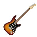 Fender Player Stratocaster Plus Top PF Tobacco Burst エレキギターStratocasterの印象的なサウンドは、フェンダーの看板的な特徴のひとつです。鳴りの良いハイエンド、パンチの効いたミッド、力強いローエンドといったクラシックサウンドに、クリスタルクリアなアーティキュレーションを加えた、魅力あふれるPlayer Stratocaster Plus Topは、正統的なフェンダーのフィーリングとスタイルを持つギターです。あらゆるスタイルに対応する多様性を備え、どのような音楽的ビジョンも叶えてくれます。独自のサウンドを作り出すためのパーフェクトなプラットフォームといえます。伝統を重んじながら革新的なスピリットを維持するPlayerシリーズのシングルコイルピックアップトリオが、モダンなエッジを効かせたクリスピーでアーティキュレートな本格的フェンダートーンを実現します。スムーズなフィニッシュで弾きやすい“モダンC”シェイプのメイプルネックは、あらゆるプレイスタイルにフィットします。モダンな9.5インチラジアスのフィンガーボードに打ち込まれたミディアムジャンボフレットは22フレットに拡張され、さまざまな音楽的表現を可能としています。ポストとの摩擦を軽減するデザインにアップデートされた2ポイントトレモロが、スムーズな弾き心地を実現すると同時に、チューニングの安定性を格段に高めました。さらに、マスターボリュームとトーンコントロール、5Wayピックアップスイッチ、3層ピックガード、シンセティックボーンナット、デュアルウィングストリングツリー、シールドチューニングマシン、“F”の刻印入りの4ボルトのネックプレートが、本物のフェンダーを象徴しています。Player Stratocaster Plus Topは、ステージを我がものとし、新しい何かを生み出すのに最適なギターです。【SPECIFICATIONS】ボディ：Alder with Flame Maple Topボディフィニッシュ：Gloss Polyesterボディシェイプ：Stratocasterネック：Mapleネックフィニッシュ：Satin Urethane Finish on Back of Neck with Gloss Urethane Headstock Faceネックシェイプ：Modern "C"スケール：25.5" (648 mm)フィンガーボード：Pau Ferroフィンガーボードラジアス：9.5" (241 mm)フレットナンバー：22Frets Size：Medium Jumboナット：Synthetic Boneナット幅：1.650" (42 mm)ポジションインレイ：White Dotsトラスロッド：Standardトラスロッドレンチ：3/16" Hex (Allen)ブリッジピックアップ：Player Series Alnico 5 Strat Single-Coilミドルピックアップ：Player Series Alnico 5 Strat Single-Coilネックピックアップ：Player Series Alnico 5 Strat Single-Coilコントロール：Master Volume, Tone 1. (Neck/Middle Pickups), Tone 2. (Bridge Pickup)ピックアップスイッチ：5-Position Blade: Position 1. Bridge Pickup Position 2. Bridge and Middle Pickup Position 3. Middle Pickup Position 4. Middle and Neck Pickup Position 5. Neck Pickupピックアップコンフィギュレーション：SSSブリッジ：2-Point Synchronized Tremolo with Bent Steel Saddlesハードウェアフィニッシュ：Nickel/Chromeチューニングマシーン：Standard Cast/Sealedピックガード：3-Ply Black/White/Blackコントロールノブ：Parchment Plasticストリング：Fender USA, NPS, (.009-.042 Gauges)カラー：Tobacco Burst