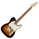 Fender Player Telecaster PF 3TS エレキギター大胆かつ革新的で無骨なPlayer Telecasterは、正真正銘のピュアなフェンダーといえます。フィーリングとスタイル、そして最も大切なサウンドの三拍子が揃ったギターで、囁きから泣きのサウンドまで思いのままです。さまざまな音楽に対応する多様性を持ち、激しいギグにも耐える丈夫さを備えた馬車馬で、音楽的ビジョンを実現するための頼もしい相棒になってくれます。伝統を重んじながら革新的なスピリットを維持するPlayerシリーズのシングルコイルTelecasterピックアップのペアが、モダンなエッジを効かせたクリスピーでアーティキュレートな本格的フェンダートーンを実現します。スムーズなフィニッシュで弾きやすい“モダンC”シェイプのメイプルネックは、あらゆるプレイスタイルにフィットします。モダンな9.5インチラジアスのフィンガーボードに打ち込まれたミディアムジャンボフレットは22フレットに拡張され、さまざまな音楽的表現を可能にしています。Telecasterの伝統的なトゥワング＆バイトに加え、ストリングスルーボディのブリッジにベントスティールのサドルを採用し、正確なイントネーションと永遠に鳴り続けるサスティーンを実現します。さらに、マスターボリュームとトーンコントロール、バレルチップ付きの3Wayピックアップスイッチ、3層ピックガード、シンセティックボーンナット、デュアルウィングストリングツリー、シールドチューニングマシン、“F”の刻印が入った4ボルトのネックプレートが、本物のフェンダーを象徴しています。耐久性が高くプレイヤーのどのような要求にも応えるギターを求めるなら、PlayerTelecaster が最適です。【SPECIFICATIONS】ボディ：Alderボディフィニッシュ：Gloss Polyesterボディシェイプ：Telecasterネック：Mapleネックフィニッシュ：Satin Urethane Finish on Back of Neck with Gloss Urethane Headstock Faceネックシェイプ：Modern "C"スケール：25.5" (648 mm)フィンガーボード：Pau Ferroフィンガーボードラジアス：9.5" (241 mm)フレットナンバー：22Frets Size：Medium Jumboナット：Synthetic Boneナット幅：1.650" (42 mm)ポジションインレイ：White Dotsトラスロッド：Standardトラスロッドレンチ：3/16" Hex (Allen)ブリッジピックアップ：Player Series Alnico 5 Tele Single-Coilネックピックアップ：Player Series Alnico 5 Tele Single-Coilコントロール：Master Volume, Master Toneピックアップスイッチ：3-Position Blade: Position 1. Bridge Pickup, Position 2. Bridge and Neck Pickups, Position 3. Neck Pickupピックアップコンフィギュレーション：SSブリッジ：6-Saddle String-Through-Body Tele with Block Steel Saddlesハードウェアフィニッシュ：Nickel/Chromeチューニングマシーン：Standard Cast/Sealedピックガード：3-Ply Parchmentコントロールノブ：Knurled Flat-Topストリング：Fender USA, NPS, (.009-.042 Gauges)カラー：3-Color Sunburst【FP_TL】