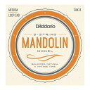 D'Addario EJM74 Mandolin strings Medium マンドリン弦■D'Addario Monel Mandolin Stringsニッケルと銅の合金であるモネル製の巻弦を採用したマンドリン弦が、新たに2種類のゲージでラインアップに加わります。クラシックなモネルの巻弦を使用したマンドリン弦は、そのバランスの取れたナチュラルなトーンを好むヴィンテージ愛好家の間で人気があります。今回加わるのは、定番のMediumゲージのセット (11-40) と、伝説のマンドリンプレーヤーSam Bushによって普及した特殊なの組み合わせのMedium Plusゲージのセット (11, 14, 25, 41) の2種類となります。•バランスの取れた、ナチュラルなヴィンテージトーンを奏でるモネル製の巻弦を採用•最もポピュラーな Medium ゲージ (11, 15, 26, 40) と Sam Bush によって普及したMedium Plusゲージ (11, 14, 25, 41) をラインアップ•ユニバーサルフィットするループエンド仕様•他に類を見ないトーンと優れたチューニングの安定性を実現したハイクオリティ弦ゲージ：Set Mandolin Monel Medium 11-40 (11, 15, 26, 40)