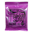 ERNIE BALL(アーニーボール) 2220/Power Slinky エレキギター弦世界中のトップ・ギタリストから圧倒的な支持を得ているスタンダード・スリンキー・シリーズは、スズ・メッキしたヘックス・スティール・コア（六角形の芯線）にニッケル・メッキ・スティール・ワイヤーを巻いたワウンド弦と、高硬度のスズ・メッキしたハオ・カーボン・スティールのプレーン弦を組み合わせたゲージ・セットです。癖がなくバランスのとれたサウンドを特徴にしていますので、ロック、カントリーからポピュラー・ミュージックまで、幅広くジャンルを選ばず使用いただけます。2220/Power Slinky(パワースリンキー)ゲージ：011、014、018、028、038、0481セットでの販売です。　