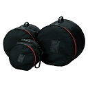 TAMA DSS48LJ ドラムバッグセット STANDARD Drum Bag Set for Club-JAM KitDSS48LJは、10インチ、14インチ、18インチシェル用のバッグ3枚がセットになったドラムバッグセット。特にClub-JAMシリーズの運搬に最適で、3枚のバッグに10インチタムタム/13インチスネアドラム、14インチフロアタム/18インチバスドラムを収納可能です。持ち手ハンドルとストラップ付(18インチ用はハンドルのみ)、かつ軽量なため、ポータビリティに優れています。【特徴】・全面に10mm厚のクッションと600デニールの生地を採用。・14インチ用のバッグには、シェルが干渉しないような中敷きが付属しています。・ハンドルとストラップ付(18インチ用はハンドルのみ)【内寸サイズ】10インチ：φ330mm×230mm14インチ：φ415mm×340mm18インチ：φ540mm×360mm※全てメーカー実測値です。