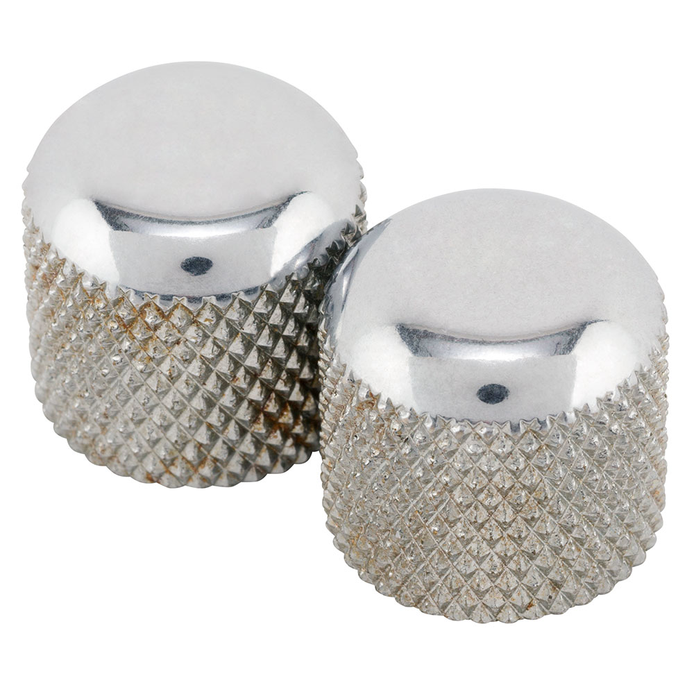 フェンダー Fender Road Worn Telecaster Dome Knobs 2 Chrome テレキャスター用コントロールノブ