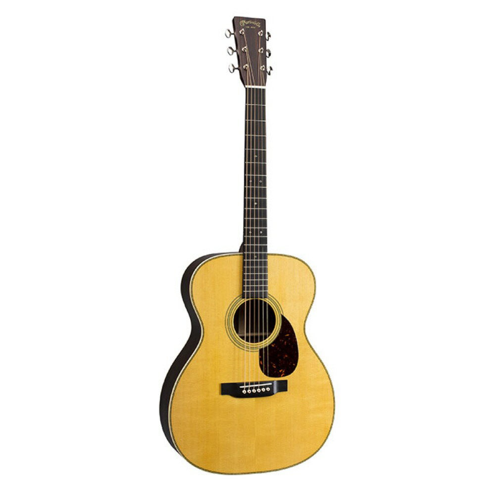 MARTIN OM-28 Standard (2018) 正規輸入品 アコースティックギターヴィンテージライクなルックスでスタンダードシリーズとして発表されたOM-28。【SPEC】Model：OM-28 (2018)Top Material：Sitka SpruceRosette：Multi-StripeBracing Pattern：X BraceBrace Shape：ScallopedBrace Material：Sitka SpruceBack Material：East Indian RosewoodSide Material：East Indian RosewoodBinding：Antique WhiteTop Inlay Material：Bold HerringboneNeck Material：Select HardwoodNeck Shape：Modified Low OvalNeck Taper：High Performance TaperNut Material：BoneHeadstock Shape：Solid with Square Taper and DiamondHeadplate Material：East Indian RosewoodFingerboard Material：EbonyScale Length：25.4"Fingerboard Width at Nut：1 3/4"Fingerboard Inlay Style：Diamonds and Squares Long PatternBack and Side Finish：GlossFinish Top：GlossTop Color：Aging TonerNeck Color：Dark MahoganyBridge Material：EbonyBridge Style：Modern Belly - Drop in SaddleTuning Machines：Nickel Open GearPickguard：Faux TortoiseCase：Molded Hardshell