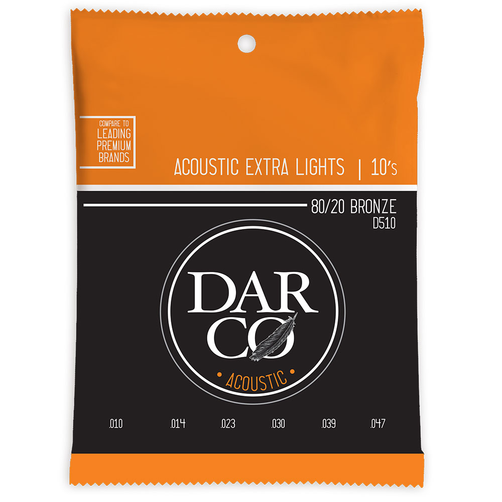 Darco D510 Acoustic Bronze Extra Light アコースティックギター弦Darco AcousticExtra Lightエクストラライトゲージ： 010 014 023 030 039 047
