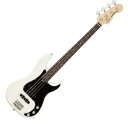 Fender American Performer Precision Bass RW AWT エレキベースカリフォルニア州のコロナ工場で製造されるAmerican Performer Precision Bassは、USA製フェンダーならではのオーセンティックなトーンとフィーリングを提供し、パフォーマンスにインスピレーションを与えるモダンスペックを随所にフィーチャーしています。本モデルは、American Performerシリーズのために特別に開発された、リッチで表情豊かなトーンを奏でるYosemiteスプリットコイルPrecision Bassミドルピックアップと、YosemiteシングルコイルJazz Bassリアピックアップを搭載しています。Yosemiteピックアップは高出力を実現する面取りのないポールピースのスタッガード仕様となっており、ピックアップをシェラック溶液でポッティングすることでフィードバックを抑制しながらダイナミックなサウンドを奏でます。またAmerican Performer Precision Bassはトーンを絞った際に低域も同時に適量アッテネートするGreasebucketトーンサーキットを搭載し、音の濁りを防ぎます。9.5インチラジアス指板のModern Cシェイプネックには20本のミディアムジャンボフレットを装備し、快適なプレイアビリティで表現力に溢れたパフォーマンスをサポートします。【Specifications】ボディフィニッシュ：Gloss Polyurethaneボディシェイプ：Precision Bassネック：Mapleネックフィニッシュ：Satin Urethaneネックシェイプ：Modern "C"スケール：34" (864 mm)フィンガーボード：Rosewoodフィンガーボードラジアス：9.5" (241 mm)フレットナンバー：20Frets Size：Medium Jumboナット：Synthetic Boneナット幅：1.625" (41.3 mm)ポジションインレイ：White Dotsトラスロッド：Standardトラスロッドレンチ：3/16" Hex (Allen)ブリッジピックアップ：Yosemite Single-Coil Jazz Bassミドルピックアップ：Yosemite Split Single-Coil Precision Bassコントロール：Volume 1. (Middle Pickup), Volume 2. (Bridge Pickup), Master Greasebucket Tone Circuit (Rolls Off Highs without Adding Bass)ピックアップスイッチ：Noneピックアップコンフィギュレーション：PJブリッジ：4-Saddle Vintage-Style with Steel Saddlesハードウェアフィニッシュ：Nickel/Chromeチューニングマシーン：Fender "F" Light-Weight Vintage-Paddle Keys with Tapered Shaftsピックガード：3-Ply Black/White/Blackコントロールノブ：Knurled Flat-Topストリング：Fender USA Bass 7250M, NPS (.045-.105 Gauges)カラー：Arctic White