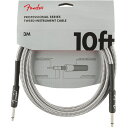 ギター シールド フェンダー Fender Professional Series Instrument Cable SS 10' White Tweed ギターケーブル