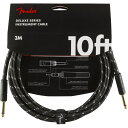 ギター シールド フェンダー Fender Deluxe Series Instrument Cables SS 10' Black Tweed ギターケーブル