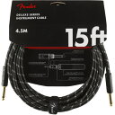 ギター シールド フェンダー Fender Deluxe Series Instrument Cables SS 15' Black Tweed ギターケーブル