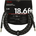 ギター シールド フェンダー Fender Deluxe Series Instrument Cables SS 18.6' Black Tweed ギターケーブル