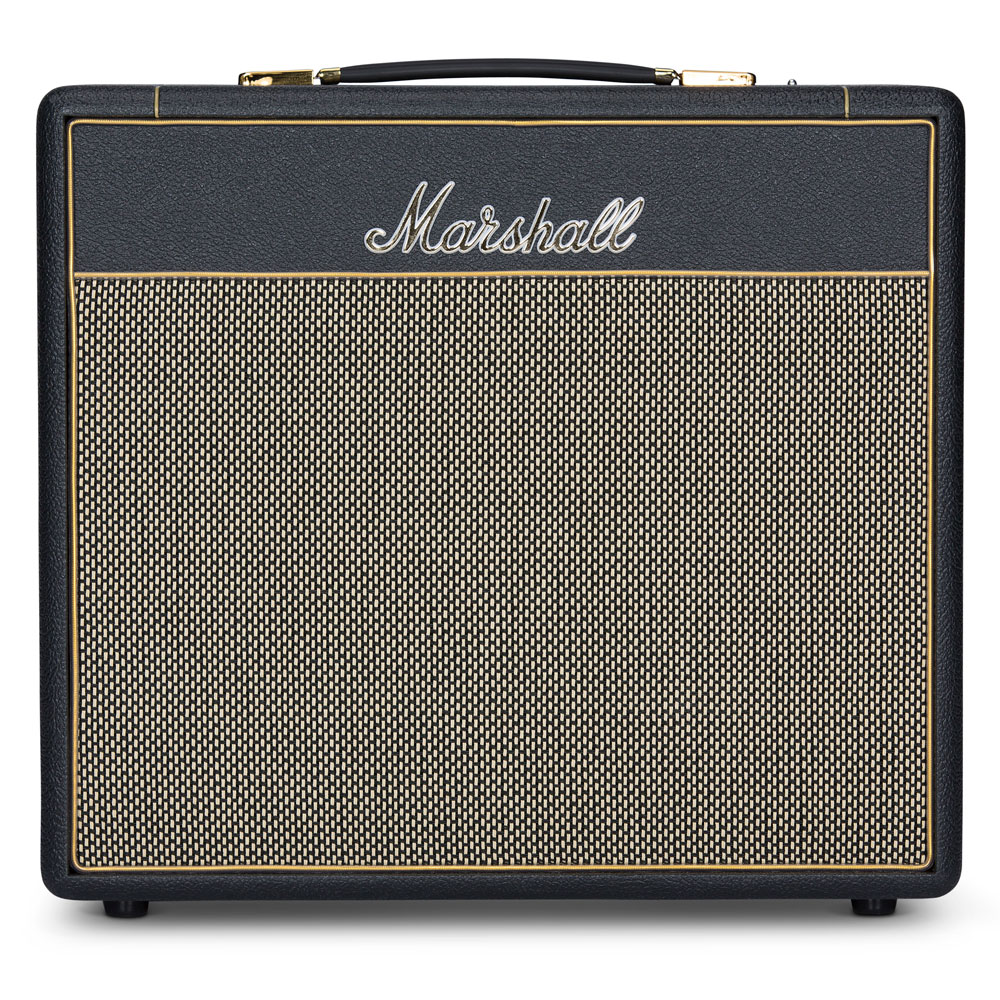 MARSHALL Studio Vintage SV20C ギターアンプ コンボSTUDIO（スタジオ）シリーズは、歴代マーシャルアンプの中でも突出した人気を誇る名機の操作性とサウンドを忠実に継承した、20Wのイギリス製ハイエンド真空管アンプです。SV20Cは1959SLPの生々しいパワーとクラシック・ロック系の素晴らしいサウンドを兼ね備えた、新機軸のポータブルスタイルのコンボアンプです。60年代にロックンロールサウンドを定義づけたアンプが、プレキシ・デザインとオールバルブ（真空管）サウンドの原型を維持したまま、現代版にアレンジされています。伝説のギタリストたちの名演により未だ最高峰と名高い、憧れのヒーローがステージで鳴らしたあのサウンドを、SV20Cはホームユースやスタジオでも再現します。【特徴】●伝説のマーシャル・トーンを忠実に再現するべく、本国イギリスで製造されたオールバルブ（真空管）アンプ●野太く咆哮するブルージーなトーンから、クラシック・ロック系に不可欠な、鋭く噛み付くようなリード・トーンまで、1959SLPのサウンドを忠実に継承●可搬性と適応力に優れたStudio Vintageは、20W/5Wの出力切り替えが可能なスイッチによりホームユースにも対応●世代を超えてギタリストを魅了してきた伝説のアンプを、現代的なスタイルで正確に再現【SPEC】・品名：Studio Vintage SV20C・出力（RMS）：20W / 5W・真空管：3 × ECC83 / 2 × EL34・チャンネル：1：ハイ・トレブル / 2：ノーマル・コントロール：ラウドネス 1、ラウドネス 2、トレブル、ミドル、ベース、プレゼンス・スピーカー：1 × 10" Celestion V-Type・入出力：　1/4"ハイ・トレブル高感度入力、1/4"ハイ・トレブル低感度入力　1/4"ノーマル高感度入力、1/4"ノーマル低感度入力　1/4"FX センド出力、1/4"FX リターン入力、1/4"DI 出力　1/4"スピーカー出力 × 5 (16Ω×1、8Ω×2、4Ω×2)・本体寸法 (mm)：H：460 W：500 D：245・重量 (kg)：15.85