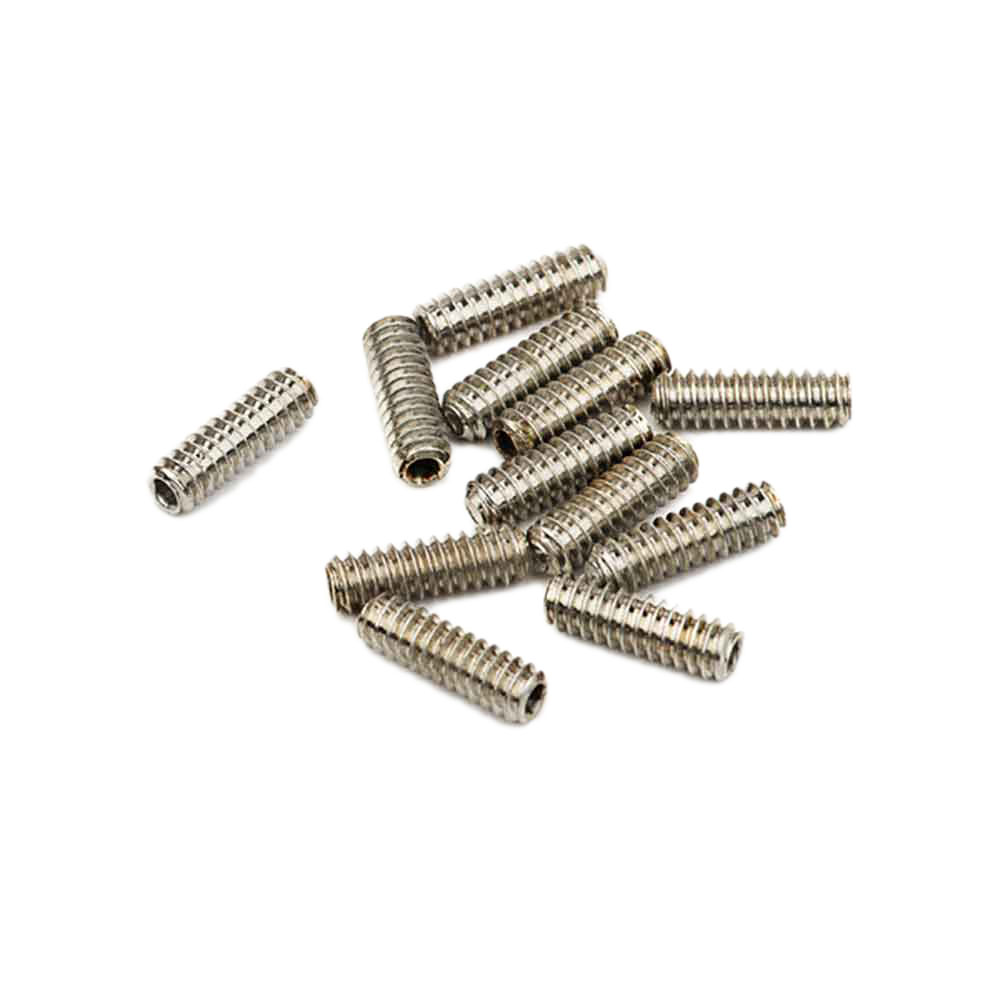 Fender フェンダー Standard Series Bass Bridge Saddle Height Adjustment Screws 6-32 X 7/16 Hex Nickel ネジ 12個セット ベース用 弦高調整用ニッケルメッキ アレン止めネジ