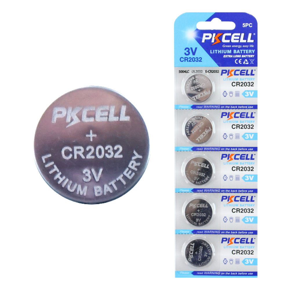 PKCELL BATTERY CR2032-5B 3.0V `E {^drCR2032 5pbN