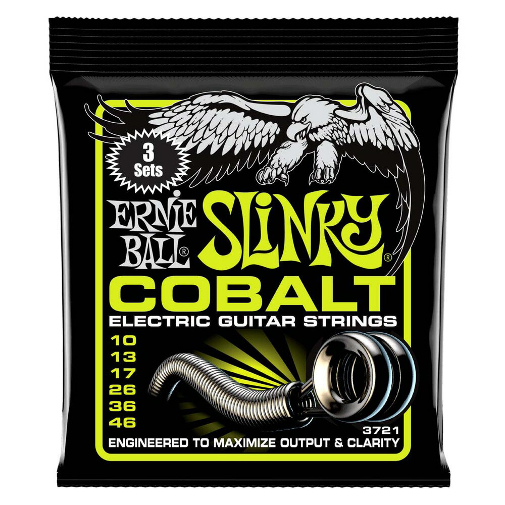 アーニーボール ERNIE BALL 3721 Regular Slinky Cobalt 3 Pack 10-46 Gauge エレキギター弦