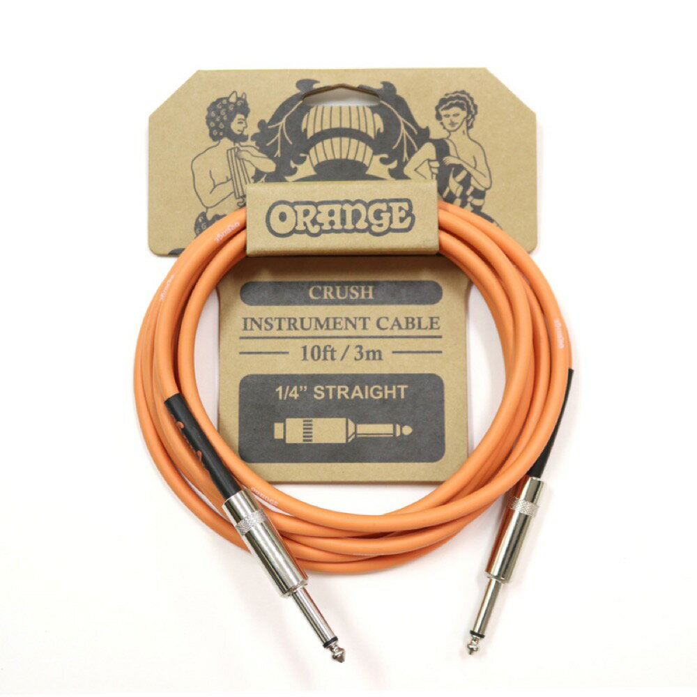 ギター シールド 3m ORANGE オレンジ CRUSH Instrument Cable 10ft 1/4 Straight CA034 ギターケーブル