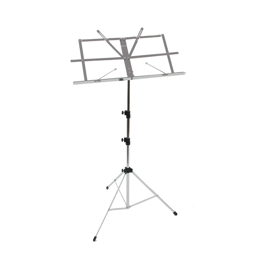 パイプ径が太く、しっかりとしたゼンオン譜面台。仕上げ：クロームメッキ重量：約1.25kgソフトケース付き