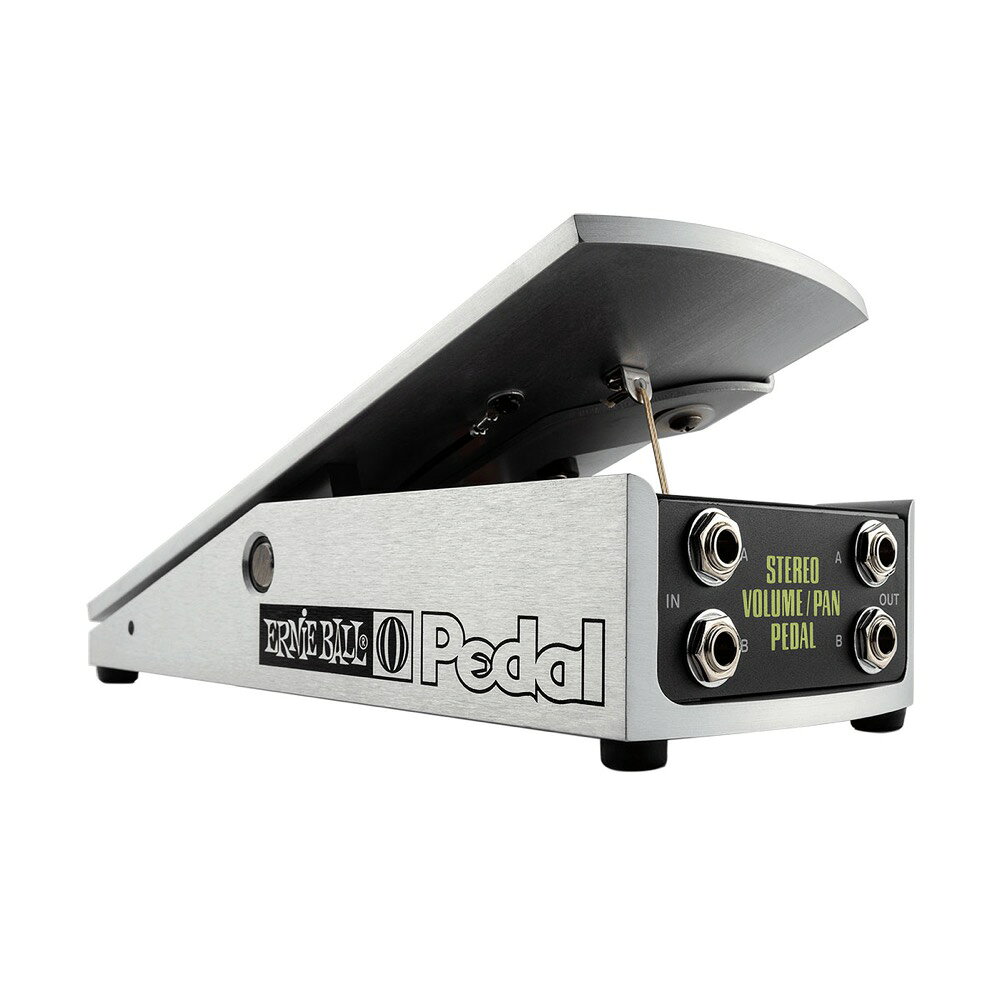 ERNIE BALL 6165 500K Stereo Volume/Pan Pedal ステレオ ボリューム/パンペダルパッシブ・タイプの楽器に適している500kΩ/Aカーブのデュアル・ポットを使用し、フットプレートにトータップ・スイッチを装備した仕様のステレオ・ボリューム/パン・ペダルです。トータップ・スイッチにより、ボリュームとパンの切り替えが行えます。・ステレオで使用する場合は、Aインプット/Aアウトプットは左チャンネル、Bインプット/Bアウトプットは右チャンネルになります。・TRSステレオプラグを使用する場合は、Bインプット/Bアウトプットで使用してください。・モノラル・ボリューム・ペダルとして使用する場合は、Aインプット/Aアウトプットで使用してください。・一般的なパン・ペダルとして使用する場合は、フットプレートのトータップ・スイッチをパン・ポジションに切り替えて、Aインプットのみを使用してください。AとBのアウトプット間でシグナルをパンします。【Specifications】・サイズ： 約102 (W) x 280 (L) x 59 (H) mm (ゴム脚および突起物を含まず)　・重量： 1,794g