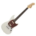 Fender Made in Japan Traditional 60s Mustang RW OWT エレキギターフェンダーの伝統的な楽器製作の美学と日本の洗練されたクラフトマンシップを融合することで導き出されたMade in Japan Traditionalシリーズ。フェンダーの正統なDNAが、確かなMade in Japanクオリティで蘇ります。Made in Japan Traditional 60s Mustangはグロスフィニッシュのバスウッドボディを採用。22本のヴィンテージスタイルフレットを装備した9.5インチラジアスの”U”シェイプメイプルネックがTraditionalシリーズならではのクラシカルな演奏製を提供します。ダイナミックヴィブラートテイルピース付きのフローティングブリッジ、そしてTraditionalシリーズのために選定されたオリジナルピックアップはリアルで音楽的なヴィンテージトーンを奏でます。堅実なギタークラフトマンシップと、プレイヤーのニーズに柔軟に対応する答えが、本シリーズに反映されています。【Spec】Country Of Origin：JPボディ：Basswoodボディフィニッシュ：Gloss Polyesterボディシェイプ：Mustangネック：Mapleネックフィニッシュ：Gloss Urethaneネックシェイプ："U" Shapeスケール：24" (610 mm)フィンガーボード：Rosewoodフィンガーボードラジアス：9.5" (241 mm)フレットナンバー：22Frets Size：Vintageナット：Boneナット幅：1.578" (40 mm)ポジションインレイ：White Dotブリッジピックアップ：Single-Coil Mustangネックピックアップ：Single-Coil Mustangコントロール：Master Volume, Master Toneピックアップスイッチ：On/Off Slider, In/Out Phase Switch for Each Pickupピックアップコンフィギュレーション：SSブリッジ：Floating Bridge with Dynamic Vibrato Tailpieceハードウェアフィニッシュ：Nickel/Chromeチューニングマシーン：Vintage-Style with Aged White Plastic Buttonsピックガード：3-Ply Red Tortoiseshell(赤鼈甲柄)コントロールノブ：Black Plasticカラー：Olympic White