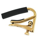 SHUBB C4g CAPO ROYALE GOLD エレキギター用 カポタストゴールドのような輝きを放つ、ハイテックチタン仕上げの「CAPO ROYALE」シリーズ。耐久性に劣るゴールドメッキの難点を克服し、美しさと共に長年にわたり愛用していただける耐久性を併せ持つハイテックチタン仕上げ。金色の輝きを再現したゴールドカラー。■7.25" fretboard guitar capoエレキギターなどの指板の湾曲（アール） がきつめのギター向け。・約50mm・約51g