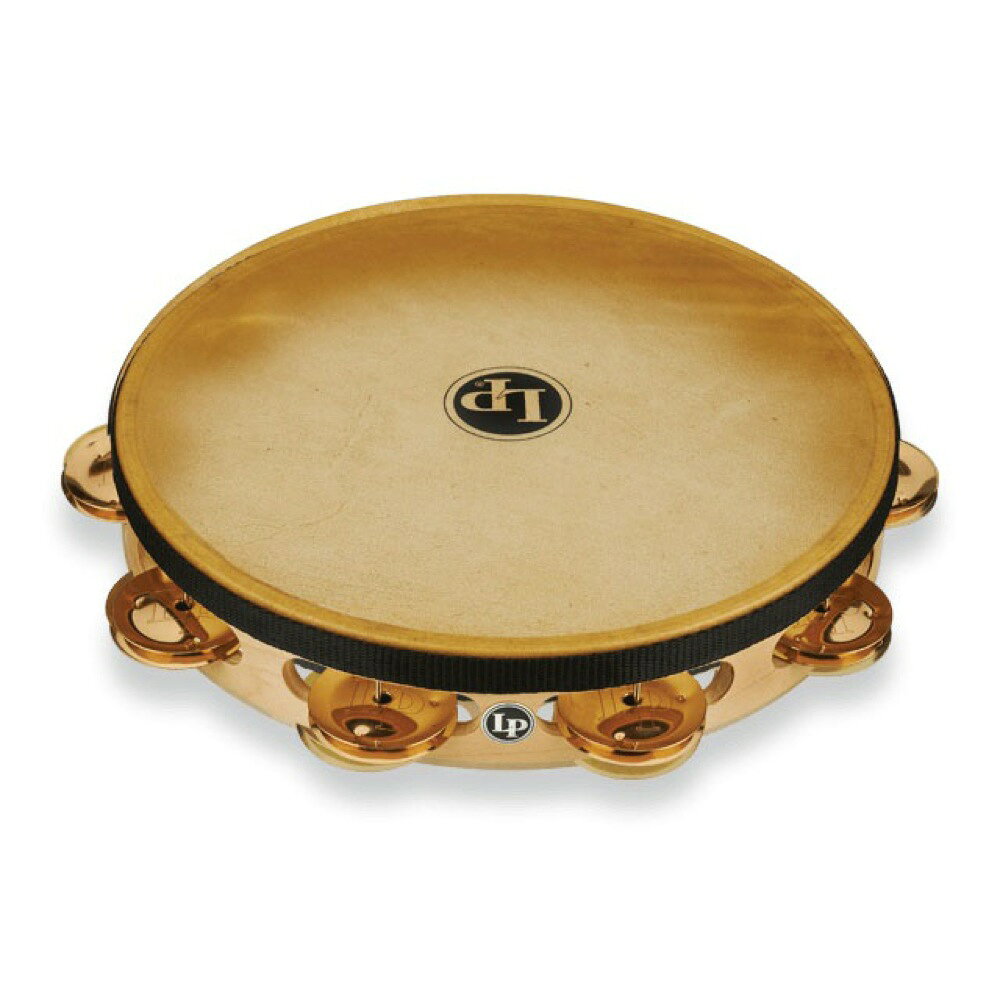 LP LP383-BZ タンバリンアジアンオークシェルで作られた10インチサイズのタンバリンです。ヘッドは天然皮革、ジングルは銅製となっています。