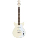 Danelectro Guitar STOCK’59 V.CREAMかつてニュージャージー工場で生産されていたデザインの復刻モデルが登場！かつてニュージャージーの工場で生産されていたデザインを復刻させたモデルです。ナチュラルメイプルヘッドストック、ナチュラルネックに変更し、全体的にバイタリティ溢れるイメージに。1-ボリューム、1-トーンに変更し、より扱いやすくロックな仕上がり。かつてのショートホーンを愛する方には懐かしくそして待望のモデル、今の若い方には新鮮で可愛くおしゃれなイメージを持つ、幅広い年代に受け入れられるギターに仕上がりました。Specボディ:メゾナイト(セミ-ホロウ)ネック:メイプル(マットナチュラルフィニッシュ)ピックアップ:2-リップスティックコントロール:1-ボリューム、1-トーンブリッジ:パーフェローフレット数:21スケール:636mmボディフィニッシュ:グロスネックフィニッシュ:マット