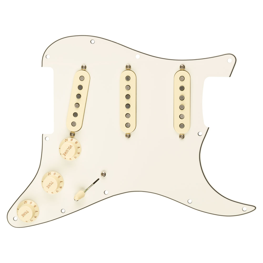 フェンダー Fender Pre-Wired Strat Pickguard Custom Shop Fat 50's SSS Parchment 配線済み ピックアップセット