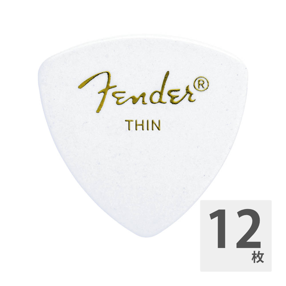 フェンダー ギターピック 12枚 セット Thin 346 Shape White Thin Fender