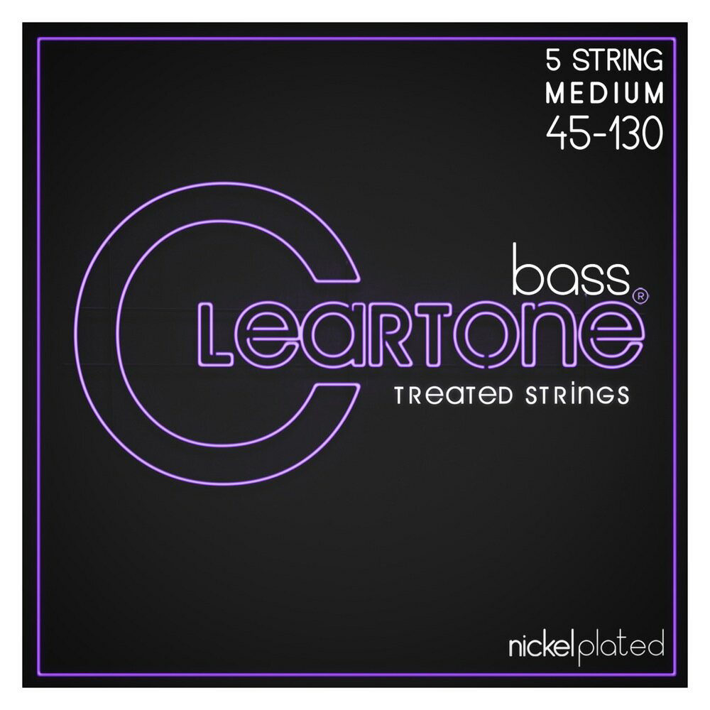 Cleartone Strings 6445-5 5弦 エレキベース弦ロングスケール対応※スーパーロングスケールには対応しておりません。BASS シリーズ長く続く、ラウドが続く。 EMP (Enhanced Molecular Protection) Treatmentクリアトーンの最大の特徴であるEMP。EMPは主に電子機器やHDD(ハードディスクドライブ)のプラッタをコーティングによって保護する事を目的として開発された保護被膜技術です。EMPの被膜は1ミクロン以下と極めて薄く、その薄さから「コーティング」とは称さずに「トリートメント」と我々は呼んでいます。これは、弦そのものの特性や感触に影響を与えず、耐腐食性を大幅に高める事が出来るもので、被膜自体の耐性が極めて高く、余程硬いもので強く擦ったりしない限り、簡単に剥がれ落ちる事はありません。そして、クリアトーンではワウンド弦のみならず、プレーン弦にもこの技術を採用し、腐食耐性を高めました。従来の弦の感触を維持しながら、3倍から5倍長持ちさせる新世代の弦がクリアトーンなのです。音のハリが違う。 Super High-Tension WindingCleartoneのワウンド弦はスーパー・ハイテンション・ワインディングと呼ばれる独自製法を採用しており、芯線に最高張力でワイヤーを巻き付けることによって音量や質感を増加させています。弦自体は Everly の Rockers シリーズと同じものであり、多くのギタリストを魅了してきました。素晴らしい品質の弦が次世代の技術と融合し、新たな歴史を刻みます。全ての弦に1ミクロン以下のコーティング。多くのコーティング弦はワウンド弦のみにコーティングが施されており、プレーン弦は耐腐食加工で耐性を高めています。Cleartone Strings にはワウンド弦・プレーン弦を問わず全ての弦に1ミクロン以下のEMPコーティングが施されており、耐腐食性のみならず、音質特性や音の質感のバランスに置いても優れた効果を発揮しています。5弦 エレキベース用ゲージ:045、065、085、105、130