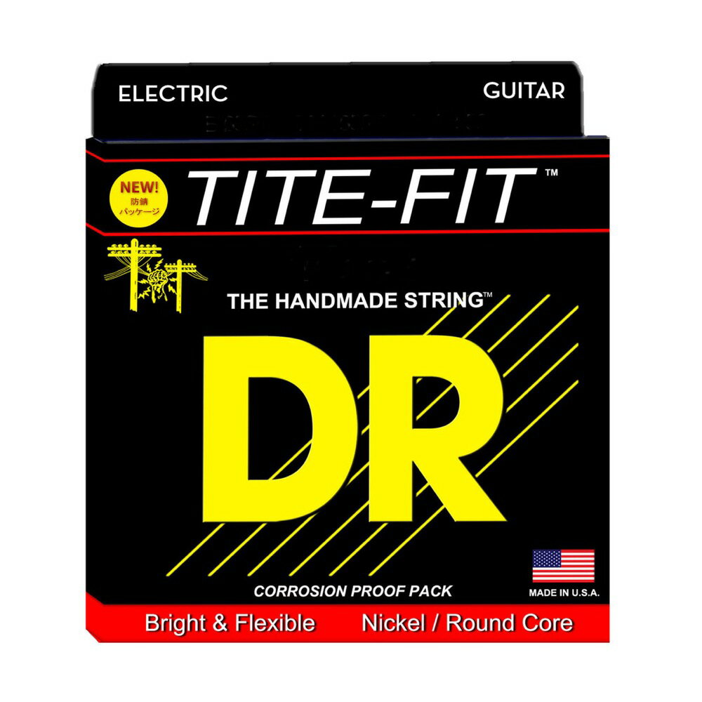 DR LT7-9 7 STRING LITE TITE-FIT エレキギター弦DRの長い歴史の中で不動の頂点「TITE FIT」。全ての弦の頂点を目指して設計されたこのモデルは、卓越した職人技と高品質な素材により仕上げられ、その堂々たる姿は民衆に長く愛される「王者の貫録」を持つ。タイトフィットシリーズは、しなやかで極上のトーンを奏でロック、ブルース、ヘビーメタル、ジャズと、どんなジャンルにも対応する多くのゲージラインナップを備えています。 あらゆる弦の中で最も優れた弦を目指して設計されたタイトフィットは DRの歴史で培われた伝統技術で高品質なラウンドコア材にニッケルプレート材がハンドワウンドされたシリーズです。スタイル：7 STRING LITEゲージ：09-11-16-24-32-42-52