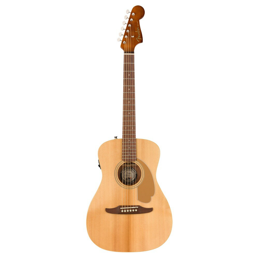 Fender MALIBU PLAYER NATURAL WN エレクトリックアコースティックギター元気なサウンドと弾き心地を実現するMalibu Playerは、新しさを追求する真にクリエイティブなギターです。特別にデザインされた優美な雰囲気のスモールボディ・シェイプとショートスケール・ネックが、新たなコードやメロディにも挑戦させてくれます。サウンド同様ルックスも素晴らしく、バラエティ豊かなフィニッシュのソリッド・スプルース・トップに、バックとサイドにはマホガニーを採用。さらにデザインにマッチしたペイントの6インライン・ヘッドストックや、クリーム・バインディングが、雰囲気にアクセントを加えています。大胆なボディ・スタイルでバランスの取れたクリアなサウンドを実現するMalibuPlayerは、ステージ上でもスタジオ内でも手放せないパートナーとなってくれるでしょう。細部に至るまで妥協なくユニークな雰囲気を持つMalibu Playerには、音量を抑えながら素晴らしいレゾナンスを実現する最適化されたブレイシングや、素晴らしいサスティーンのためにアップグレードされたGraph Tech NuBoneナットとサドルを搭載。さらにFishmanのプリアンプ・システムにより、アンプを通してもギターのナチュラル・サウンドを損なうことなく聴かせます。素晴らしい弾き心地を実現する軽量なマホガニー・ネックは、スリムテイパーのCシェイプで、あらゆるプレイスタイルにフィット。さらにローレル・フィンガーボードとブリッジが、生き生きとしたなサウンドに磨きをかけます。素晴らしい弾き心地と特徴あるルックスで、紛れもないフェンダーの雰囲気を持つMalibu Playerは、恐れを知らない新世代のギタリストにぴったりです。スペックモデルネーム：Malibu Player, Walnut Fingerboard, Naturalモデル番号：970722021原産国：CNカラー：Naturalボディ：Solid Spruce Top with Laminated Mahogany Back and Sidesボディフィニッシュ：Gloss Polyボディシェイプ：Malibuネック：Mahoganyネックフィニッシュ：Satin Urethaneネックシェイプ：Slim "C"スケール：24.1" (612 mm)フィンガーボード：Walnutフィンガーボードラジアス：15.75" (400 mm)フレット数：20ナット：Graph Tech NuBoneナット幅：1.69" (43 mm)ポジションインレイ：White Dotコントロール：Volume, Bass, Trebleブリッジ：Modern Vikingハードウェアフィニッシュ：Chromeチューニングマシーン：Sealed Nickelピックガード：3-Ply Goldストリング：Fender Dura-Tone Coated 80/20 Bronze (.012-.052 Gauge)