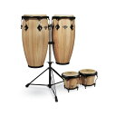 LP CP656-ABW Natural SET W/BONGO コンガ ボンゴ付きセットボンゴ付属したコンガセットです。CP by LP 11" and 11 3/4" Conga Set with Double Conga Stand and Free Bongos Features11 and 113 4-inch 28 inches height2-ply Siam Oak shellsNatural Rawhide HeadsBlack Powder-Coated HardwareHeight adjustable double conga standFree Bongos 7" and 8 1/2"