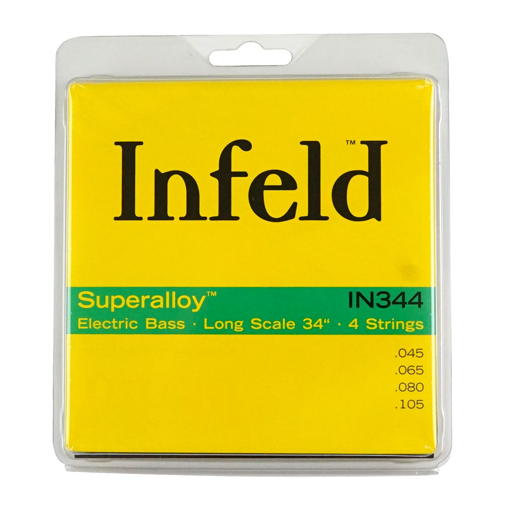 Thomastik-Infeld IN344 long scale 34" 45-105 エレキベース弦Superallyと命名された特殊合金をワウンドしたエレキベース弦です。低、中、高音の全音域に亘り丸みのあるウォーミィーなビンテージベースサウンドをお約束致します。1st G Superalloy Round Wound Hexcore .0452nd D Superalloy Round Wound Hexcore .0653rd A Superalloy Round Wound Hexcore .0804th E Superalloy Round Wound Hexcore .105