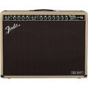 Fender Tone Master Twin Reverb Blonde コンボ ギターアンプTone Master Twin Reverb Blondeアンプは、圧巻のデジタルプロセッシングパワーを内蔵し、オリジナルのTwinチューブアンプの回路と85W出力を忠実に再現します。高性能な200Wデジタルパワーアンプを採用し、本物のヴィンテージTwinチューブアンプのヘッドルームとダイナミックレンジを実現しています。豊かなレゾナンスを実現するパイン材キャビネットには、2基のCelestion NEO Creambackスピーカーを搭載し、より個性的なロックンロールテイストを実現しています。その結果、本モデルのトーン、ボリューム、ダイナミクスはオールチューブのオリジナルモデルとほとんど区別がつけられないほどのクオリティに仕上げられました。リバーブコントロールは、低めの設定でも微調整がしやすいように変更されています。また、これらの機能を備えながらも、Tone Master Twin ReverbはオールチューブのTwinと比較して約半分の重量しかありません。60年代初期のフェンダーの雰囲気を彷彿とさせるブロンドのビニールカバーを採用し、フロントパネルには世界標準のリバーブやトレモロエフェクトを搭載するなど、チューブバージョンと同様の演奏性を実現しています。さらにリアパネルには、フルパワーと5段階のアッテネーター設定が可能な出力パワーセレクター、Shure SM57とSennheiser MD421マイクを使用したインパルスレスポンス(IR)キャビネットシミュレーションが可能なバランスXLRライン出力、サイレントステージやレコーディング用のミュートスイッチ、ファームウェアのアップグレードが可能なUSBポートなど、現代的な利便性と柔軟性を備えています。モデルネーム Tone Master Twin Reverb Blonde, 100V JPNモデル番号 2274207982原産国 CNカラー Blondeアンプタイプ Digitalコントロールノブ Vintage-Style Skirted Black Plastic入力 Four - (1/4", Two Normal and Two Vibrato)キャビネット Lightweight Solid Pineハンドル Molded Plastic Strap with Nickel-Plated Capsスピーカー Two - 12" Celestion NEO Creambackインピーダンス 4 ohms