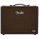 Fender Acoustic Junior GO アコースティックギターアンプ コンボ音の整合性、パフォーマンス、そして素晴らしいヴァイブスを提供する高品位アコースティックギターアンプを作ることを目標に、Acoustic Junior GOは開発されました。このアンプは、可搬性に優れ、汎用性が高く、非常にシンプルな操作性を実現しています。フェンダーでは、アコースティックギタリストを対象に、アコースティックアンプに何を求めているのかを調査しました。その結果、ほぼ満場一致で「軽量で大音量」、「可能な限りのポータブル性」「、素晴らしい自然なギタートーンの再生」、「ボーカルマイクの音質」、そして「洗練されたエフェクトオプション」というフィードバックを得ました。派手すぎず、繊細すぎず、クールであること。そして、シンプルで分かりやすく、購入しやすい価格であること。Acoustic Junior GOアンプは、アコースティック/エレクトリックギターとボーカルに、フルでナチュラルな高品位パフォーマンスを提供します。このパワフルでポータブルなシステムには、楽器やマイク用に設計された2つのチャンネルがあり、それぞれにスタジオ品質のエフェクトが搭載されています。その他の便利な機能として、Bluetoothワイヤレスオーディオストリーミングとオンボードの60秒ルーパーを内蔵しています。充電式のバッテリーを使用しているので、壁からプラグを抜いてどこにでも音楽を持ち運べます。【仕様】・モデルネーム：Acoustic Junior GO, 100V JPN・シリーズ：Acoustic Series・アンプタイプ：デジタル・入力：Two (2) Balanced 1/4" - XLR Combination・搭載スピーカー：One - 8インチ Cloth-Surround Low-Frequency Driver・Impedence：4 ohms・キャビネット材：軽量プライウッド・外装カバリング：ダークブラウンテクスチャードビニール・グリルクロス：刺繍ロゴ入りダークブラウンクロス・ハンドル部：レザーストラップ