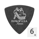 JIM DUNLOP 572P073 GATOR GRIP STR 0.73m ギターピック 6枚入りこのスモールトライアングルシェイプは、コンパクトながらもゲイターグリップ特徴であるグリップ力でコントロールがしやすいピックです。Flowの特徴を取り入れた3つの角は弦離れの良さを提供します。速弾きやコード弾きに関わらず新たな弾き心地を感じてもらえるでしょう。ゲージ（mm）：0.73