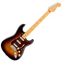 Fender American Professional II Stratocaster HSS MN 3TSB エレキギターAmerican Professional II Stratocaster HSSは、60年以上に渡る革新、インスピレーション、進化を経て、現代のプレイヤーの要求に応えます。高い人気を誇るDeep Cシェイプネックは、丁寧にエッジがロールオフされ、至高の演奏体験を約束する"Super-Natural"サテン仕上げが施されています。また新たに設計されたネックヒールを採用し、快適なフィーリングとハイポジションへの容易なアクセスを実現しました。新しいV-Mod II Stratocaster Single-Coilピックアップは、ベルのような輝きとウォームさを両立し、これまで以上に繊細で魅力的なサウンドを実現しています。Double Tapブリッジピックアップはパンチのあるトーンと、Push-Push式コントロールによりバランスの取れたシングルコイルトーンに瞬時に切り替え可能です。コールドロールド（冷間圧延成型式）スチールブロックを採用した2点支持トレモロは、サスティン、明瞭度、ハイエンドの煌びやかさを向上させています。American Professional II Stratocaster HSSの手に馴染む感覚とサウンドの多様性は、手に取り、耳にした瞬間、すぐにお分かりいただけることでしょう。プロの楽器の新たなスタンダードとなるような幅広い改良が、American Professional IIシリーズには詰め込まれています。【スペック】モデルネーム：American Professional II Stratocaster HSS, Maple Fingerboard, 3-Color Sunburstモデル番号：113912700原産国：USカラー：3-Color Sunburstボディ：Alderボディフィニッシュ：Gloss Urethaneボディシェイプ：Stratocasterネック：Mapleネックフィニッシュ：“Super-Natural” Satin Urethane Finish on Back of Neck with Gloss Urethane Headstock Faceネックシェイプ：Deep "C"スケール：25.5" (648 mm)フィンガーボード：Mapleフィンガーボードラジアス：9.5" (241 mm)フレット数：22Frets Size：Narrow Tallナット：Boneナット幅：1.685" (42.8 mm)ポジションインレイ：White Dotブリッジピックアップ：V-Mod II Double Tap Humbuckingミドルピックアップ：V-Mod II Single-Coil Stratネックピックアップ：V-Mod Single-Coil Stratコントロール：Master Volume, Tone 1. (Neck/Middle Pickups), Tone 2. (Bridge Pickup)ピックアップスイッチ：5-Position Blade: Position 1. Bridge Pickup Position 2. Bridge and Middle Pickup Position 3. Middle Pickup Position 4. Middle and Neck Pickup Position 5. Neck Pickupピックアップコンフィギュレーション：HSSブリッジ：2-Point Synchronized Tremolo with Bent Steel Saddles, Pop-In Tremolo Arm and Cold-Rolled Steel Blockハードウェアフィニッシュ：Nickel/Chromeチューニングマシーン：Fender Standard Cast/Sealed Staggeredピックガード：4-Ply Tortoiseshell(べっ甲柄)コントロールノブ：Aged White Plasticストリング：Fender USA 250L Nickel Plated Steel (.009-.042 Gauges), PN 0730250403