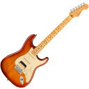 Fender American Professional II Stratocaster HSS MN SSB エレキギターAmerican Professional II Stratocaster HSSは、60年以上に渡る革新、インスピレーション、進化を経て、現代のプレイヤーの要求に応えます。高い人気を誇るDeep Cシェイプネックは、丁寧にエッジがロールオフされ、至高の演奏体験を約束する"Super-Natural"サテン仕上げが施されています。また新たに設計されたネックヒールを採用し、快適なフィーリングとハイポジションへの容易なアクセスを実現しました。新しいV-Mod II Stratocaster Single-Coilピックアップは、ベルのような輝きとウォームさを両立し、これまで以上に繊細で魅力的なサウンドを実現しています。Double Tapブリッジピックアップはパンチのあるトーンと、Push-Push式コントロールによりバランスの取れたシングルコイルトーンに瞬時に切り替え可能です。コールドロールド（冷間圧延成型式）スチールブロックを採用した2点支持トレモロは、サスティン、明瞭度、ハイエンドの煌びやかさを向上させています。American Professional II Stratocaster HSSの手に馴染む感覚とサウンドの多様性は、手に取り、耳にした瞬間、すぐにお分かりいただけることでしょう。プロの楽器の新たなスタンダードとなるような幅広い改良が、American Professional IIシリーズには詰め込まれています。【スペック】モデルネーム：American Professional II Stratocaster HSS, Maple Fingerboard, Sienna Sunburstモデル番号：113912747原産国：USカラー：Sienna Sunburstボディ：Roasted Pineボディフィニッシュ：Gloss Urethaneボディシェイプ：Stratocasterネック：Mapleネックフィニッシュ：“Super-Natural” Satin Urethane Finish on Back of Neck with Gloss Urethane Headstock Faceネックシェイプ：Deep "C"スケール：25.5" (648 mm)フィンガーボード：Mapleフィンガーボードラジアス：9.5" (241 mm)フレット数：22Frets Size：Narrow Tallナット：Boneナット幅：1.685" (42.8 mm)ポジションインレイ：Black Dotブリッジピックアップ：V-Mod II Double Tap Humbuckingミドルピックアップ：V-Mod II Single-Coil Stratネックピックアップ：V-Mod Single-Coil Stratコントロール：Master Volume, Tone 1. (Neck/Middle Pickups), Tone 2. (Bridge Pickup)ピックアップスイッチ：5-Position Blade: Position 1. Bridge Pickup Position 2. Bridge and Middle Pickup Position 3. Middle Pickup Position 4. Middle and Neck Pickup Position 5. Neck Pickupピックアップコンフィギュレーション：HSSブリッジ：2-Point Synchronized Tremolo with Bent Steel Saddles, Pop-In Tremolo Arm and Cold-Rolled Steel Blockハードウェアフィニッシュ：Nickel/Chromeチューニングマシーン：Fender Standard Cast/Sealed Staggeredピックガード：3-Ply Aged Whiteコントロールノブ：Aged White Plasticストリング：Fender USA 250L Nickel Plated Steel (.009-.042 Gauges), PN 0730250403